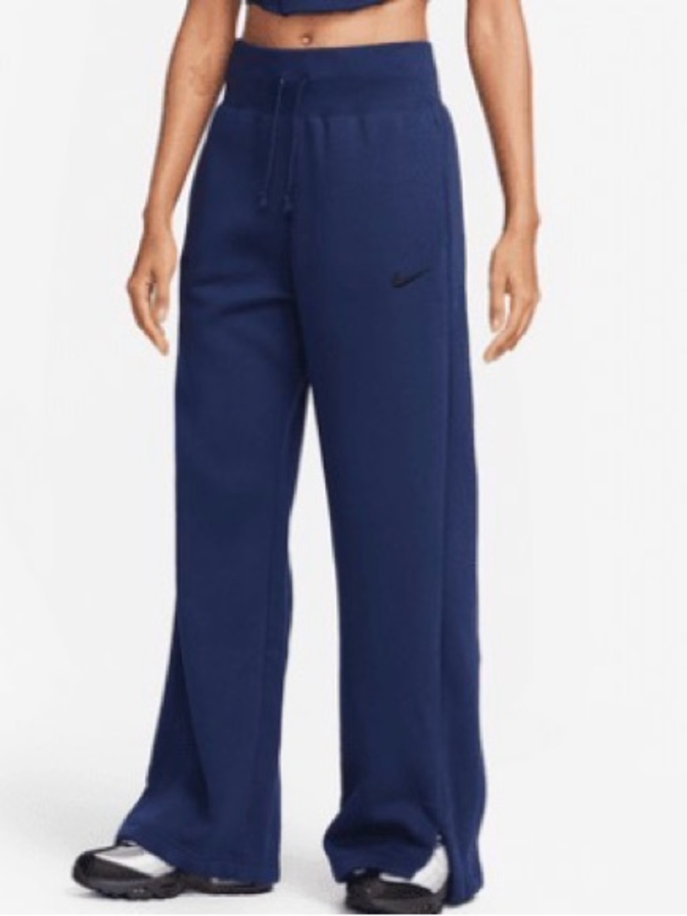 Nike Sportswear Phoenix Fleece High Waisted Wide-Leg Sweatpants Midnight Navy